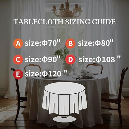EVERLY 100% Pure Linen Round Tablecloths 108Inch Round Machine Washable Tablecloth for Thanksgiving,Decorative Halloween,Buffet Parties,Picnic,Events,Weddings and Restaurants-Christmas Red