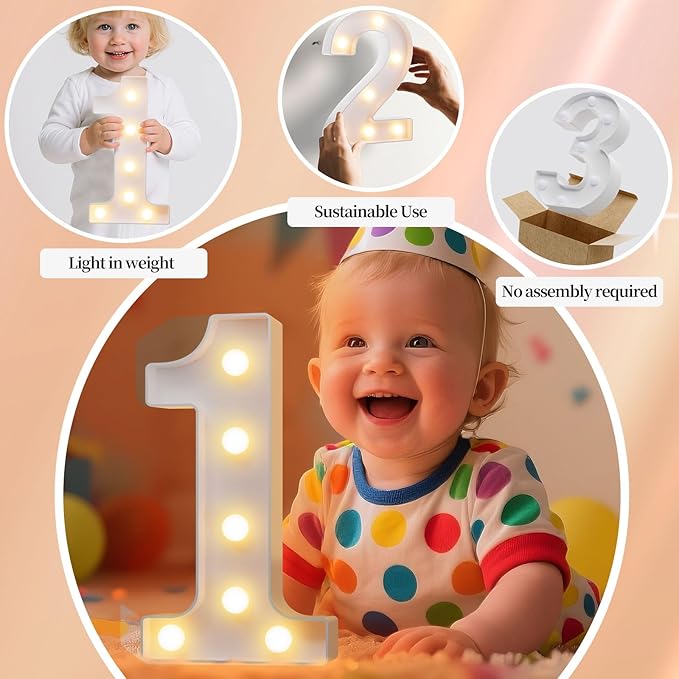 LED Marquee Light Up Numbers Sign - Lighted Birthday Numbers Sign for 24th Birthday Party Decoration, Bar Wall, Home, Table Room, Wedding and Christmas Decorations, Number 24