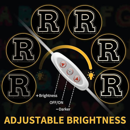Light Up Letters R, Led Marquee Letter Lights Neon Sign, 13.9" Height Decorative Lighted Alphabet Number, Battery/USB Powered Led Letters Lights for Wedding, Birthday, Party, Christmas or Home Decor