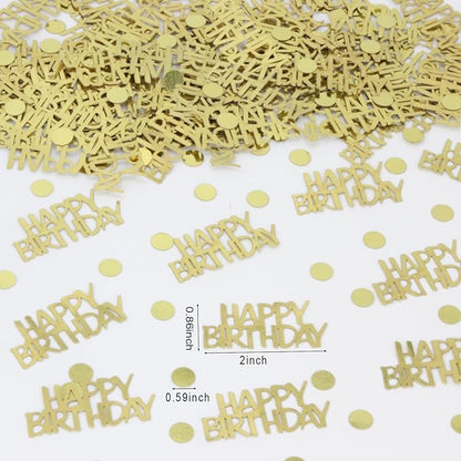 270 PC Gold Happy Birthday Confetti for Tables Birthday Party Decorations for Adults/Kids