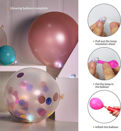 Aogist 50pcs Multicolor Balloon Lights,Long Standby Time Waterproof Mini Light,Battery Powered,Round LED Ball Lamp for Latex Balloon Paper Lantern Party Wedding Festival Christmas Halloween Decorative