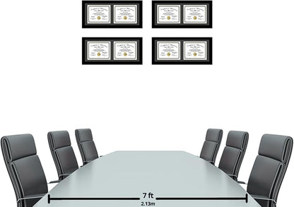 Creative Picture Frames 10X20Bk-B Black Horizontal Double Diploma Frame With 2 Opening Black Matting | Holds 2-7X9-Inch Documents With Installed Wall Hanger