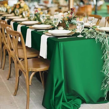 12 Pack Green Tablecloths for Rectangle Tables 60 x 126 Inch Polyester Tablecloth 8 Foot Rectangle Table Cloth Wrinkle Resistant Washable Fabric Table Cover for Party Wedding Banquet Events