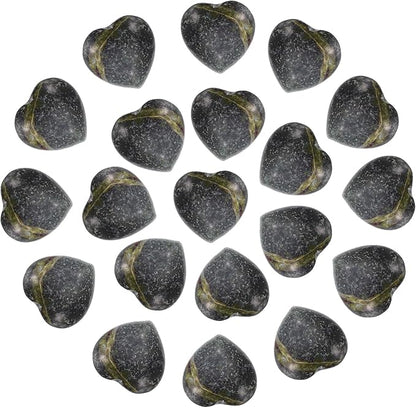 PATIKIL 20 Pcs Natural Heart Shaped Crystal Stone, 0.6 Inch Mini Polished Love Gemstone Crystal, Pocket Rock Engraved Worry Stones for Women Gifts Meditation, Red Brown