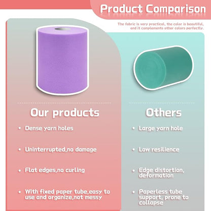 6" x 200 Yards Lavender Tulle Fabric Rolls, Light Purple Spool Tulle Ribbon for DIY Tutu Skirt Wedding Decoration Baby Shower Birthday Party Backdrop Christmas Gift Wrapping Bow Craft Supplies
