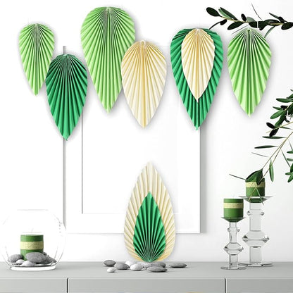 Easy Joy Paper Leaves Decorations for Wall Paper Fans Classroom Decoration Leaves Backdrop Decor Wall Decor,Set of 9