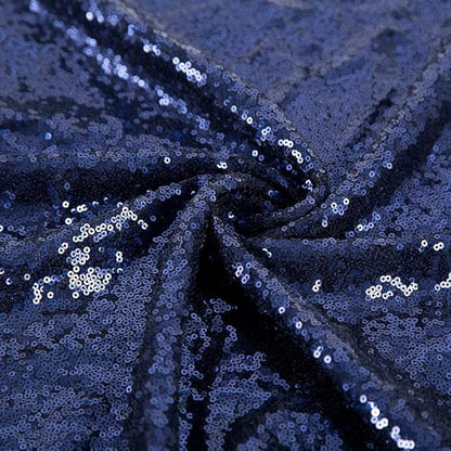 JYFLZQ Navy Blue Sequin Backdrop Curtains 4ft x 6.5ft 1 Panel Glitter Photo Booth Backdrops Sparkly Photography Background Drapes for Parties Wedding Bridal Showers