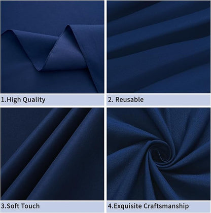 Navy Blue 6 Pack Polyester Table Cloth 60 x 126 Inch, Rectangle Tablecloths for 6 Foot Tables Washable Table Cloth for Party Wedding
