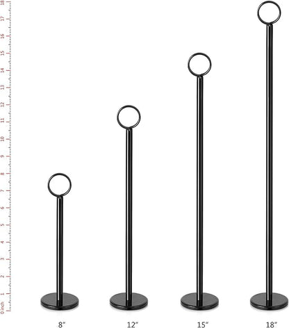 New Star Foodservice 27723 Ring-Clip Table Number Holder/Number Stand/Place Card Holder, 15-Inch, Set of 12, Black Finish