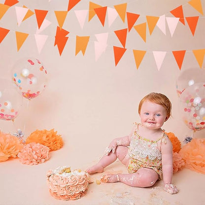 Fall-Boho Pink-Orange Thanksgiving Party-Decorations - 33pcs Autumn Friendsgiving Banner,Streamers Tassel Garland,Birthday Tissue Pom Poms, Paper Lantern Fans,Baby Bridal Shower Hanging Decor Hugtmr