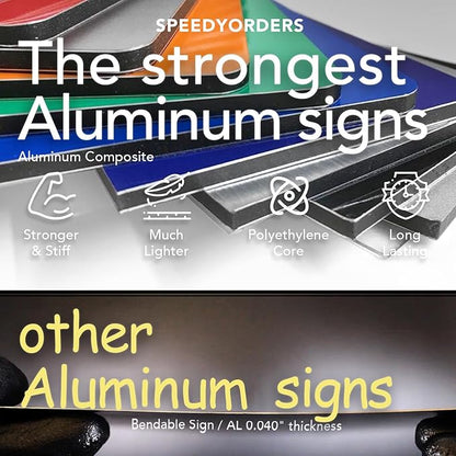 Custom Personalized Outdoor Metal Aluminum Business Signs, Waterproof White (Green, 24x18 In)