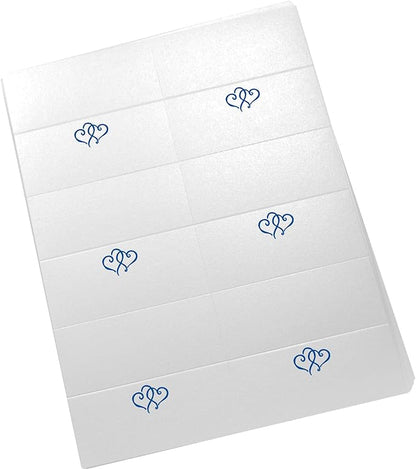 Linked Hearts Printable Place Cards, Royal Blue (Choose Color), Set of 60 (10 Sheets), Laser & Inkjet Printers - Wedding, Party, Dinner, and Special Events - Made in the USA