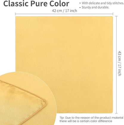 ANECO 16 Pack Square Satin Napkin Bright Silk Table Napkin Soft Smooth Fabric Table Napkin for Wedding Banquet Party Decoration, Gold, 17 x 17 Inch