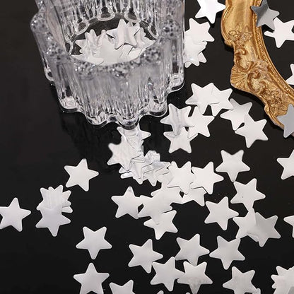 Silver Star Foil Confetti Beautiful Metallic Table Confetti Glitter for Fill Balloons, Wedding,Birthday,Party,Festival Decoration(8000PCS)