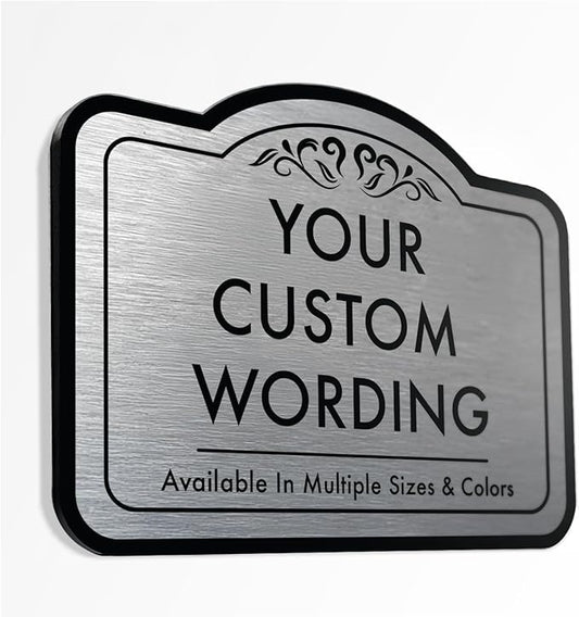 Custom Decorative Metal Signs, Personalized Aluminum Driveway Sign, Waterproof Made In USA - Metallic Silver 10x7 In
