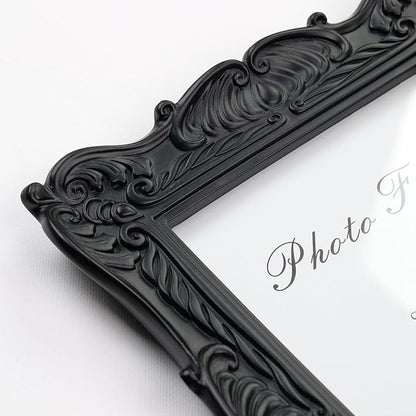 Cuspin Black 8x10 Picture Frame, Vintage Ornate Decorative Hand-Carved Resin Photo Frame with Detailed Design for Tabletop Display or Wall Hanging, Black Home Decor