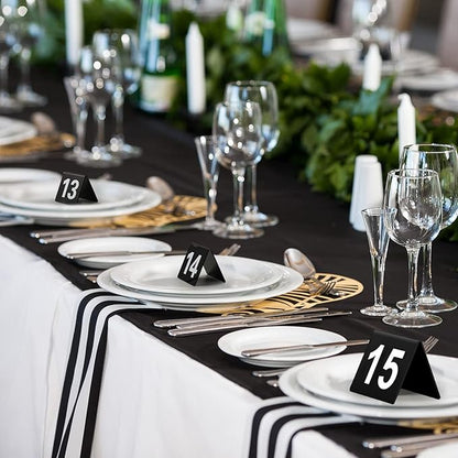 Tuanse Table Numbers 1-25 Acrylic Double Side Numbered Table Tents Plastic Restaurant Wedding Numbers Cards Signs for Party Banquets Wedding Reception(Black, White)