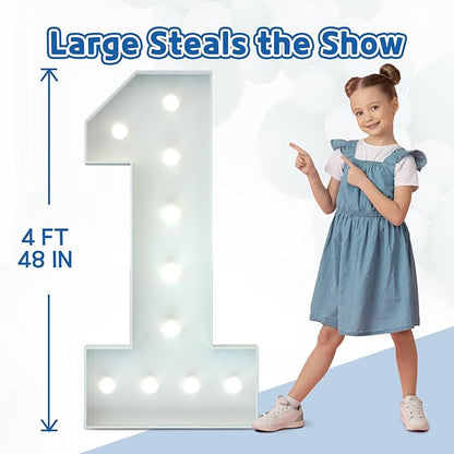 Marquee Numbers 4 Feet Tall Big Light Up Numbers 60th Birthday Decorations Women Men White Anniversary Party Decor Large Cardboard Prop Backdrop Sign 60