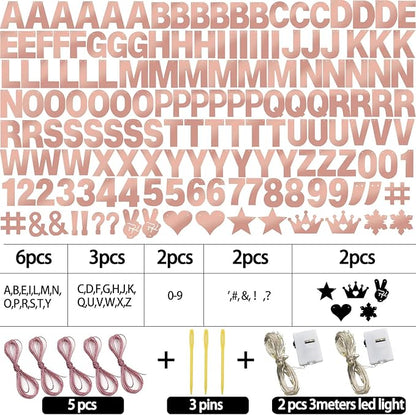167Pcs DIY Glitter Customizable Banner Kit Happy Birthday Custom Letters Banner Happy New Year Personalized Banners Decor Christmas Baby Shower Birthday Party Decorations Supplies(Shiny Rose Gold)