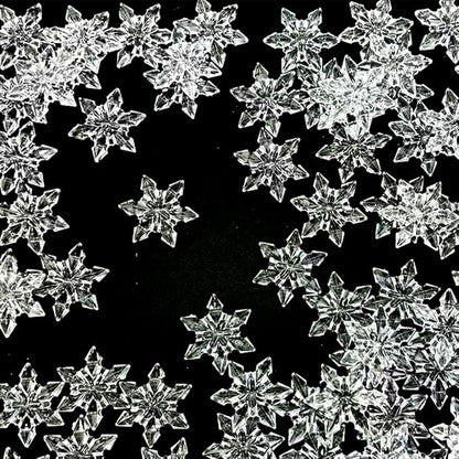 HappyFiller Sensory Bin Filler Gems 114 PCS Clear Mini Acrylic Snowflake No Holes Crystal Centerpieces for Vase Fillers,Home Decorations,Winter Table Scatters,Crafts,10 OZ