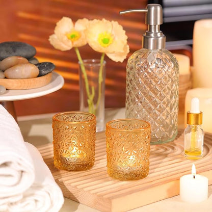 Gold Votive Candle Holder Set of 36, Flower Tea Lights Candles Holders for Wedding Table Centerpieces, Birthday Parties, Anniversary, Bridal Shower and Holiday Decorations