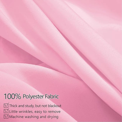 10ft x 10ft Thick Pink Backdrop Curtains for Parties, 2 Panels 5ft x 10ft Non See Through Pink Polyester Wedding Drapes Photo Backdrop for Birthday Party Graudation Photography Home Decor