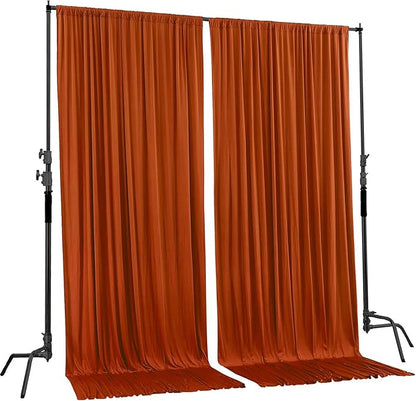 AK TRADING CO. 10 feet x 10 feet Rust IFR Polyester Backdrop Drapes Curtains Panels with Rod Pockets - Wedding Ceremony Party Home Window Decorations