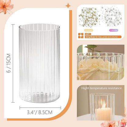 12pcs Glass Vase Cylinder Vases for Centerpieces Small Flower Glass Vases Bud Vases Home Decor Centerpiece Table Flower Vase Decorations for Office Beautification＆Holiday 6 Inch Tall