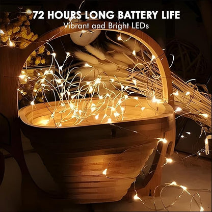 12 Pack Fairy Lights Battery Operated String Lights，7FT 20LED Waterproof Silver Wire Christmas Lights Outdoor,Firefly Mini Lights for Bedroom Party Birthday Wedding Home Decor