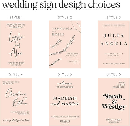 Personalized Wedding Welcome Sign, Customized White Acrylic Sign for Wedding, 3 Optional Sizes, 29 Design Colors - Wedding Plaque for Welcome Sign, Customizable Wedding Décor