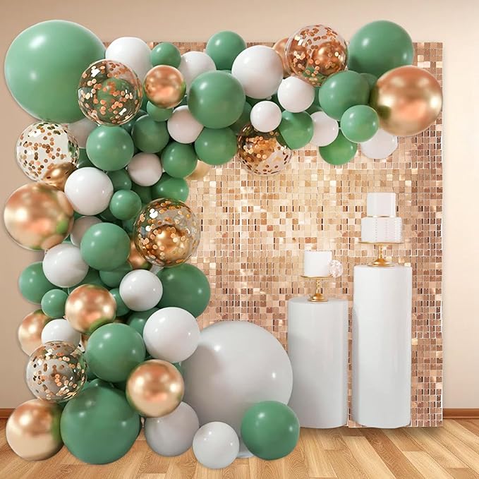 12PCS Champagne Shimmer Wall Backdrop, Square Sequin Photo Backdrops Panel, Glitter Wall Background for Birthdays, Weddings, Christmas, Engagements, Disco Bachelorette Party Decoration (3FTx4FT)