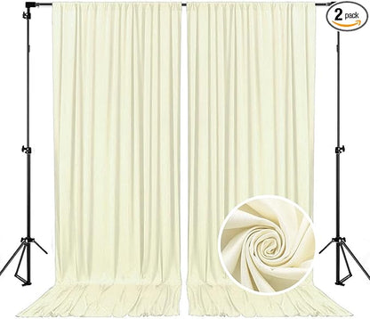 10 x 7 Feet Ivory Backdrop Curtain for Partie, Background Curtains for Photoshoot, Birthday, Wedding, Halloween, Thanksgiving, Christmas, New Year Party Decorations 5Ft x 7Ft, 2 Panels