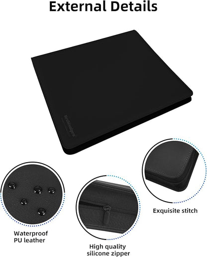 20 Pockets Premium Card Binder 1280 Cards Trading Card Binders Side Load Card Storage Display Album(20 Pocket 1280 Card Slot,Black)