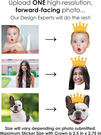 Big Dot of Happiness Custom Photo Crown - Party Favors - Fun Face Cut-Out Stickers - Set of 24