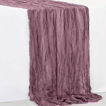 6 Pack Dusty Purple Cheesecloth Table Runner 35x120 Inch 10Ft Rustic Gauze Cheese Cloth Table Runner Sheer Cheesecloth Table Runners for Wedding Party Bridal Shower Decoration