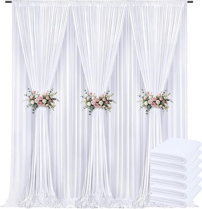 30x10ft Backdrop Curtains for Parties, 6 Panels 5x10ft Photography Backdrop Curtain with Rod Pocket,Backdrop Polyester Background Drapes,Wedding Backdrop Drapes for Birthday Baby Shower Home Decor