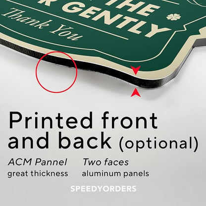 Custom Decorative Outdoor Metal Sign - Personalized Aluminum Driveway Sign, Waterproof, Made in USA - Design 3 Forest Green 24x18 In
