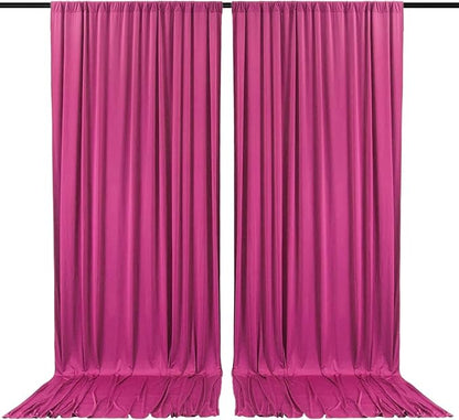 2 Panels Fuchsia Backdrop Curtain, 10 x 7 Feet Background Curtains for Parties, Weddings, Baby Showers, Bachelorette Halloween, Christmas Birthday Party Photoshoot Backdrop Curtains Decorations