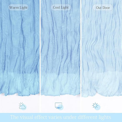 6 Pack Baby Blue Cheesecloth Table Runner 23x120 inch Rustic Boho Gauze Table Runner 10 FT Long Sheer Cheese Cloth Fabric Table Runners for Romantic Wedding Bridal Shower Birthday Party Decor