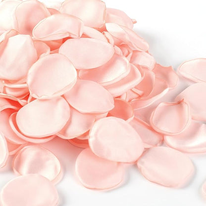 300pcs Blush Faux Silk Rose Petals for Wedding Aisle Scatter, Flower Girl Basket, Table Centerpieces, Bridal Shower, and Romantic Party Decor
