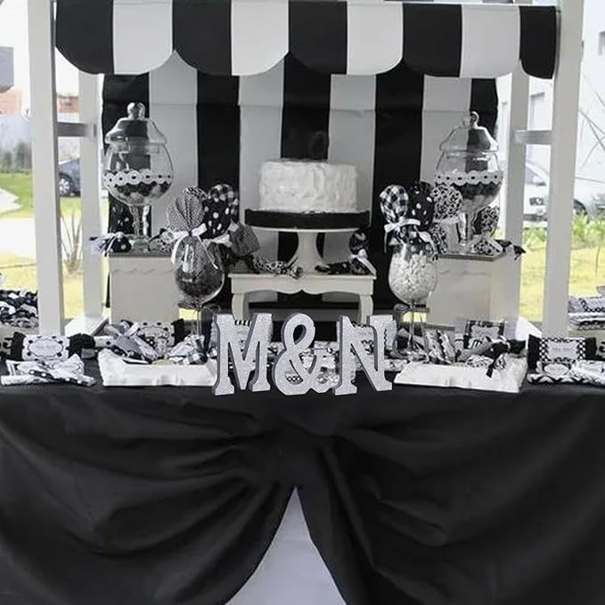 TONIFUL 8 Inch Silver Glitter & Table Centerpiece A-Z Silver Birthday Party Decorations,Silver & for Birthday,Chrismas,Graduation,Bridal Shower,Wedding,Anniversary Party Supplies