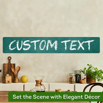 Custom Sign, Custom Street Sign, 11 Font Colors, 13 Font Styles, 4 Hole Options, 22 Sizes, 6x36 Inches, Rust Free DiBound, Fade Resistant, Made in USA by My Sign Center (Chalkboard Black)