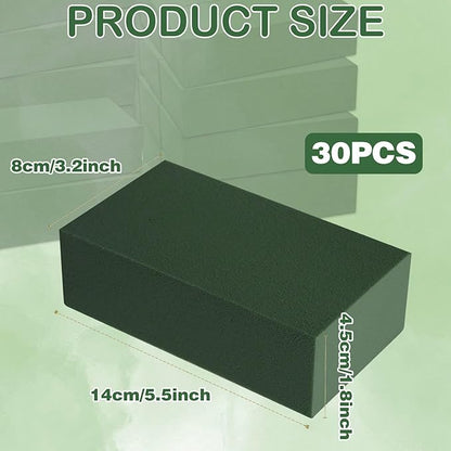 CANIPHA 30Pieces Floral Foam Blocks, Green Floral Foam for Flower Arrangements, Flower Foam Blocks Florist Foam Dry Foam Plant Foam Wet Foam for Artificial Flowers, (5.5 X 3.2 X 1.8 Inches)