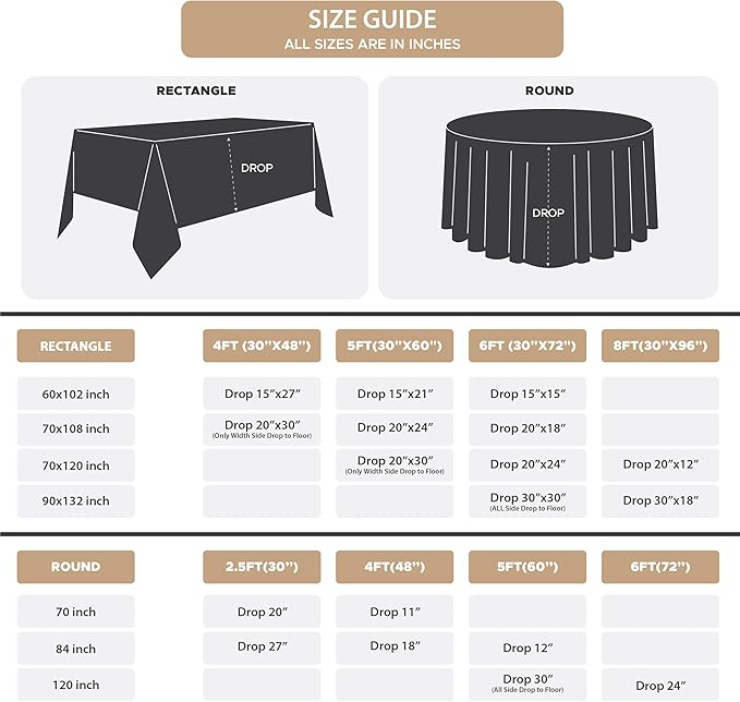 Fitable 8 Pack Rectangle Tablecloths: Stain Resistant Wrinkle Free Fabric Table Clothes, Washable Reusable Polyester Table Covers for Wedding Party Birthday Banquet Reception(Black, 90x132 Inch)