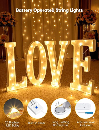 Minetom 30 Pack Fairy Lights Battery Operated String Lights, 8 Modes & Timer, 7ft 20LED Waterproof Silver Wire Twinkle Lights, Firefly Starry Moon Lights for Mason Jars DIY Christmas Wedding