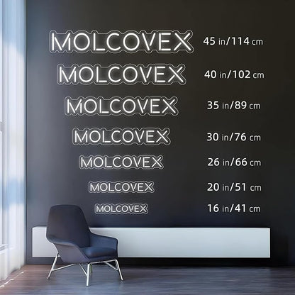 MOLCOVEX Custom Neon Signs – Personalized LED Neon Lights for Weddings, Customizable Neon Name Sign for Bedroom, Business Logos, Birthday Parties & Holiday Gifts