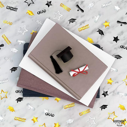 KatchOn, Congrats Grad Graduation Confetti 2025 - Pack of 1000 | Black and Gold Grad Decorations Class of 2025 | Grad Confetti Class of 2025 for Black and Gold Graduation Decorations 2025