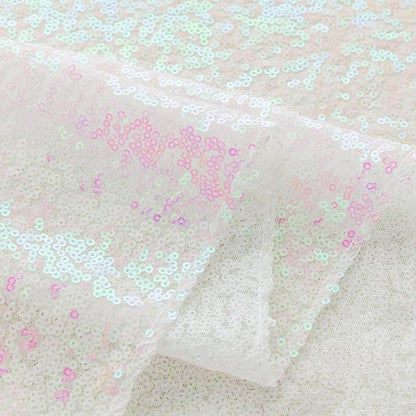Sugargirl White Iridescent Sequin Backdrop Curtain 4 Panels 2FTx8FT Glitter White Iridescent Background Drapes Sparkle Photography Backdrop for Party Wedding Birthday Wall Decoration