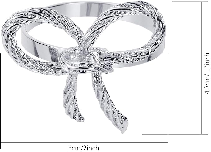 Pack of 12 Napkin Rings Alloy Hollow Out Flower Napkin Holder Dinning Table Napkin Ring for Dinner Parties Wedding Banquet Table Setting Family Gatherings Table Decor（Silver，12）