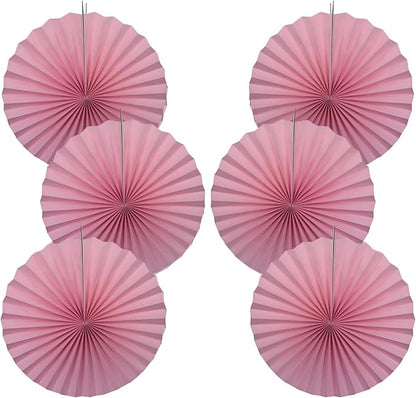 Pink Party Decorations,Pink Paper Decorations for Party,Baby Shower Decorations Party Paper Fans Bulk 16in,Schoolgirl Style Classroom Decor for Party 30 Color DIY Set （Pink）